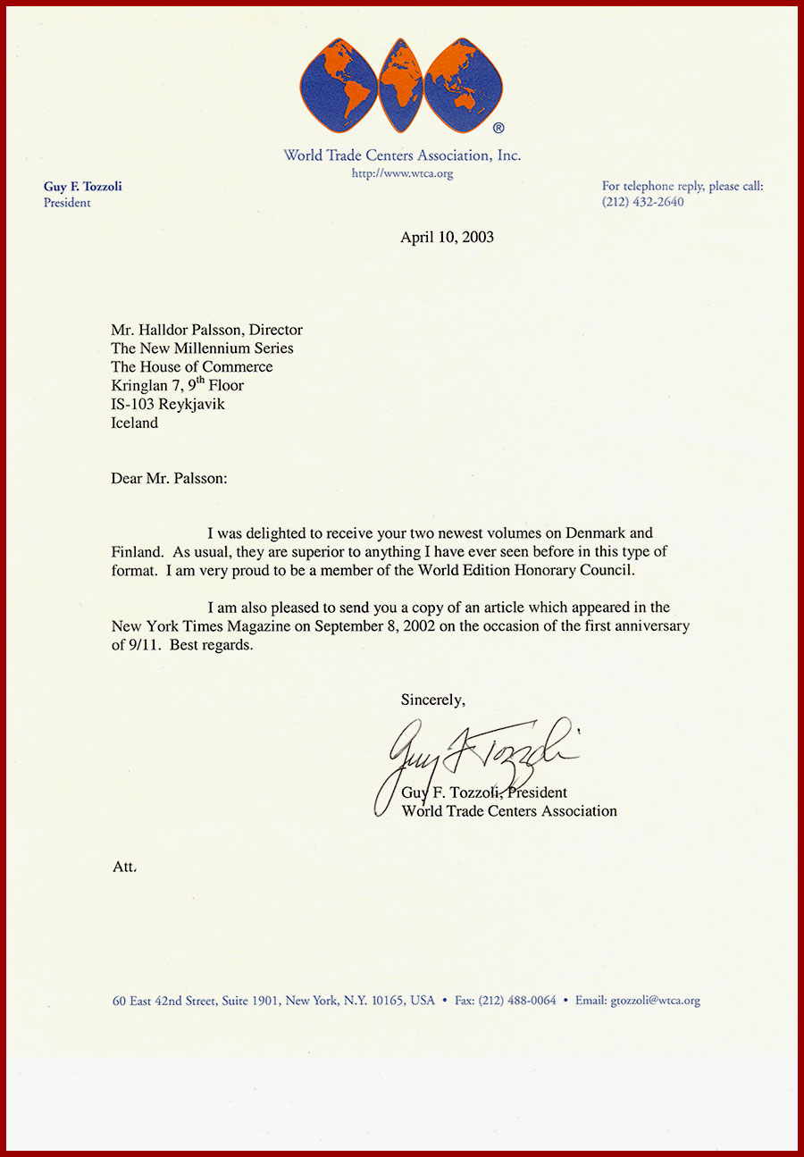 Letter, Guy F. Tozzoli